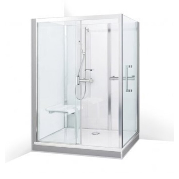 Du&scaron;o boksas VINATA Comfort 1360x877 sienelės baltos spalvos, priekiniai stiklai skaidrūs