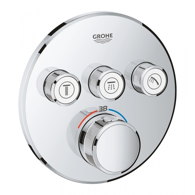 Vir&scaron;tinkinė du&scaron;o mai&scaron;ytuvo dalis Grohtherm Smartcontrol, 3 valdikliai, chromas