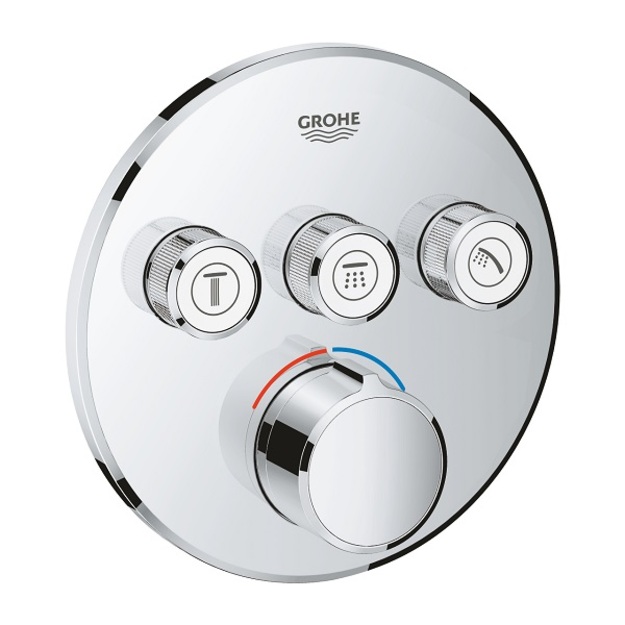 Vir&scaron;tinkinė mai&scaron;ytuvo Grohtherm SmartControl dalis, 3 valdikliai, chromas