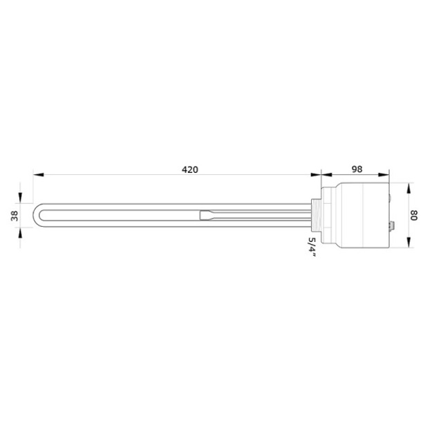 Kaitinimo elementas Gwarant 2,0 kW (vienfazis), sriegis 1 1/2  iki 70C
