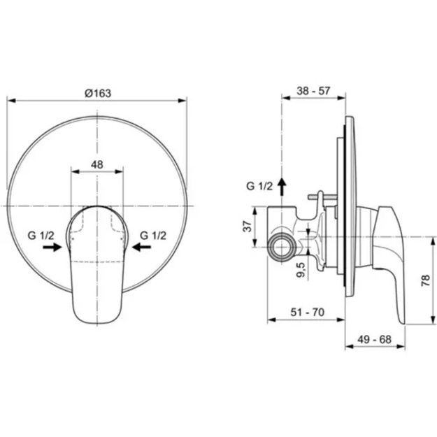 Ideal Standard Ceraflex potinkinis du&scaron;o mai&scaron;ytuvas, chromas