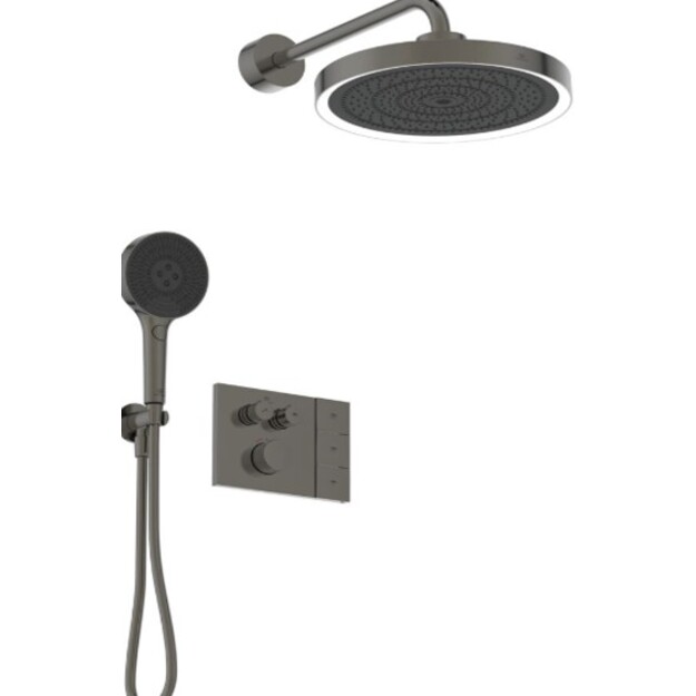 Potinkinis termost. mai&scaron;ytuvas CERATHERM NAVIGO SOLOS:330 mm lietaus galva, 3 srovės,LED,130 mm rank. du&scaron;as, &scaron;lif.magnet