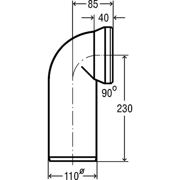 Viega WC pajungimo alkūnė 90*, 110 mm