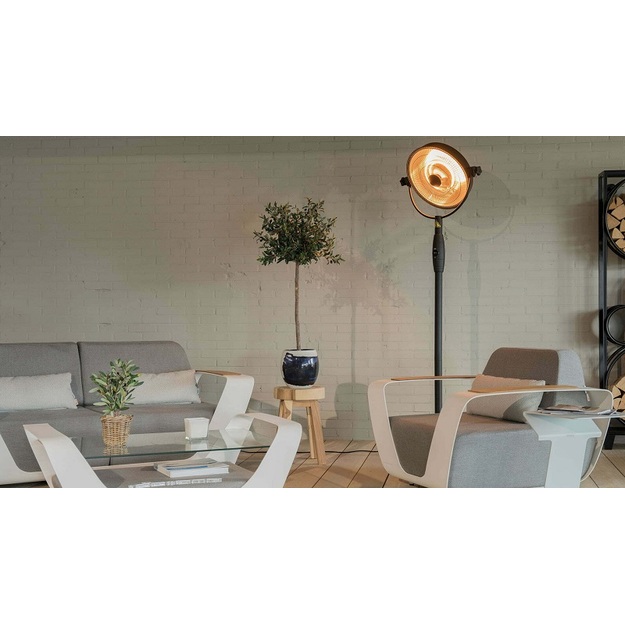 Sunred infraraudonųjų spindulių &scaron;ildytuvas Retro Bright, pastatomas, juodas, 2100 W