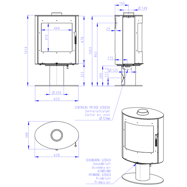 Plieninė krosnelė Romotop OVALIS T 30