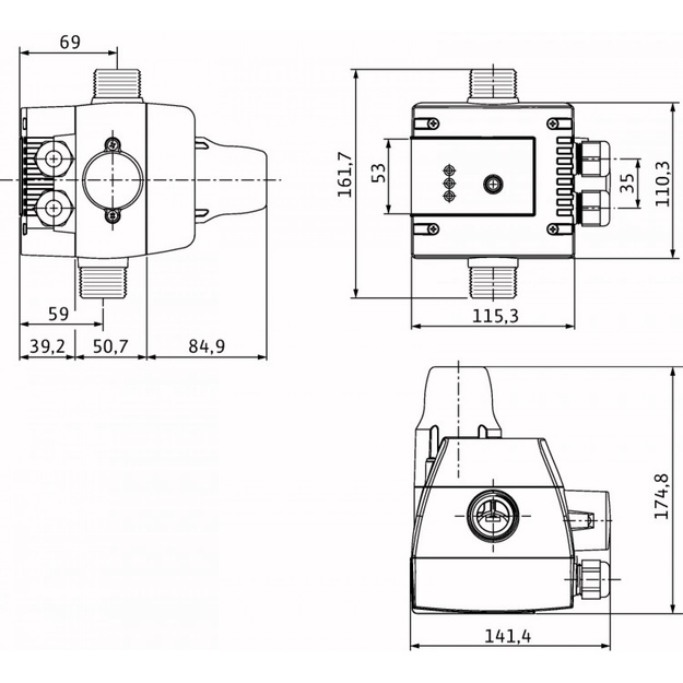 2735272 Valdiklis su srauto jutikliu HiControl 1 siurbliams iki 1,1 kW (srauto relė-1)