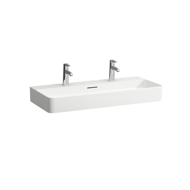 Praustuvas VAL 950x420 mm, 2 skyl. mai&scaron;yt., Saphir Keramik, &scaron;lifuota apačia, baltas