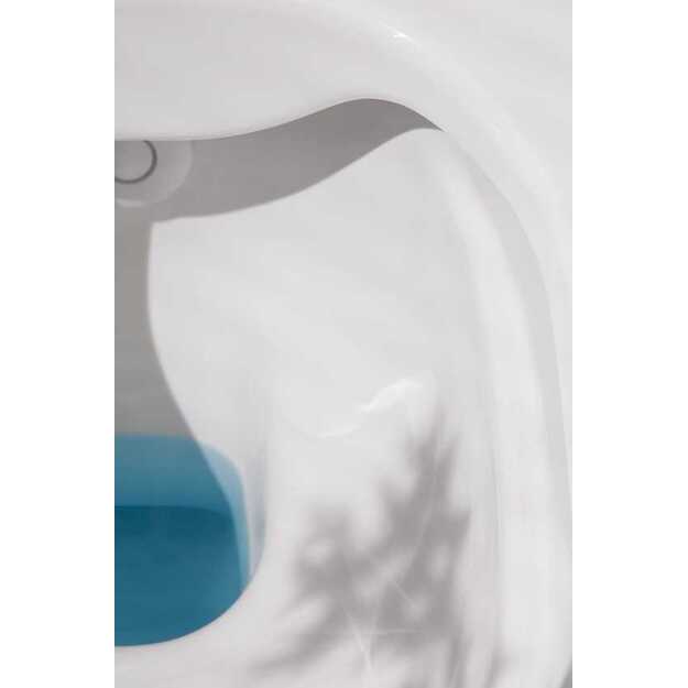 Higieninis pakabinamas unitazas CLEANET RIVA su apiplovimo fukcija, Rimless be nuplovimo lanko, LCC danga, baltas