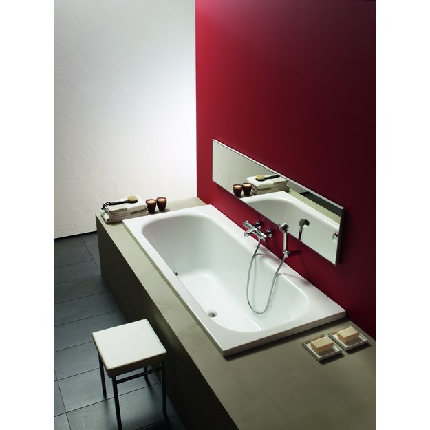 PRO  vonia 180x80 cm. su kairiniu  L  formos paneliu, talpa 225 l.,  balta