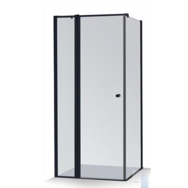 Standartinė, kvadratinė du&scaron;o kabina KARINA 975-988x975-988x2000 mm, skaidrus st., RAL9005 juoda matinė