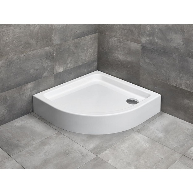 Akrilinis du&scaron;o padėklas Radaway Laros A compact 850x850x170, pusapvalis, baltas