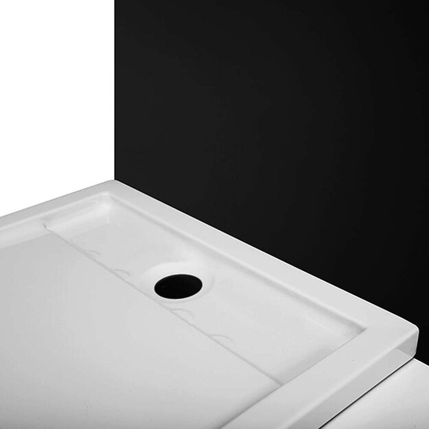 Akrilinis du&scaron;o padėklas INTEGRO 1200x900 mm su integruojamu sif. ir nerūd. pl. uždengimu, baltas