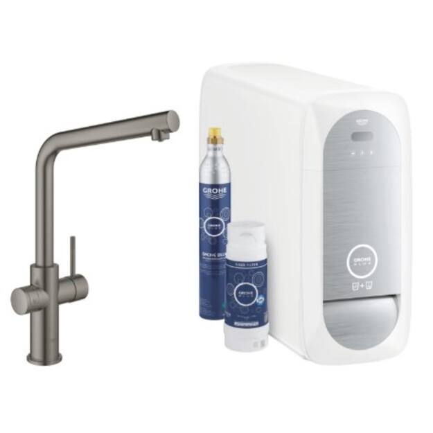 GROHE Blue Home vienavirtis L formos mai&scaron;ytuvas su filtravimo sistema, brushed hard graphite sp.