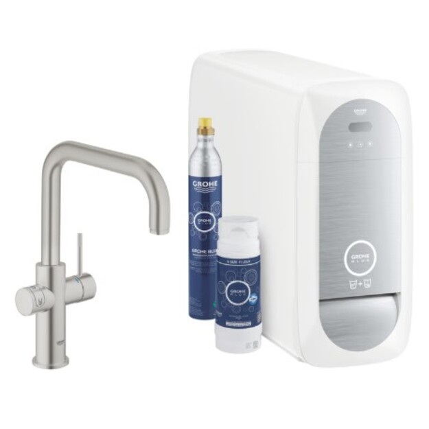 GROHE Blue Home vienasvirtis U formos mai&scaron;ytuvas su filtravimo sistema, supersteel spalva