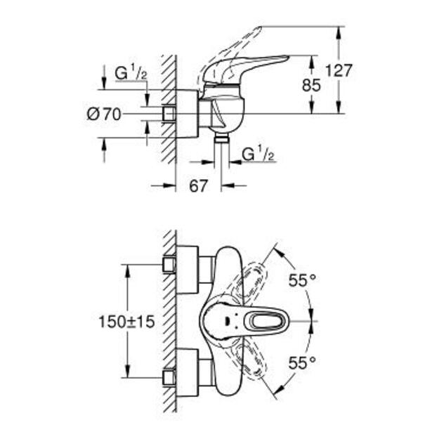 Grohe Eurostyle New du&scaron;o mai&scaron;ytuvas, baltas