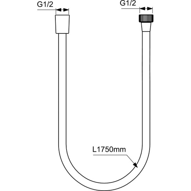 Ideal Standard du&scaron;o žarna 1,75 m, juoda matinė (n.k.BE175XG)