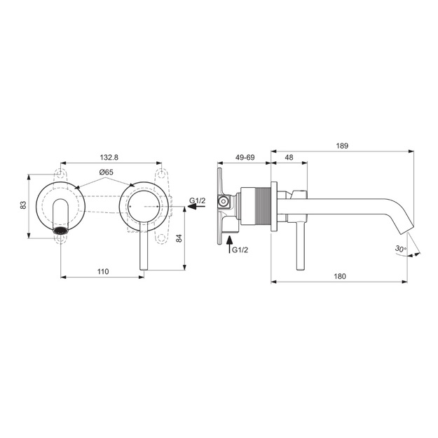 Ideal Standard Ceraline potinkinis praustuvo vandens mai&scaron;ytuvas, 180 mm snapas