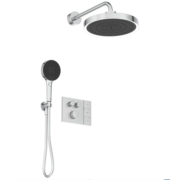 Potinkinis termost. mai&scaron;ytuvas CERATHERM NAVIGO SOLOS:330 mm lietaus galva, 3 srovės, LED,130 mm rankinis du&scaron;as, chromas