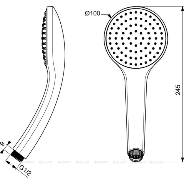 Ideal Standard du&scaron;o galva Idealrain Soft, juoda matinė