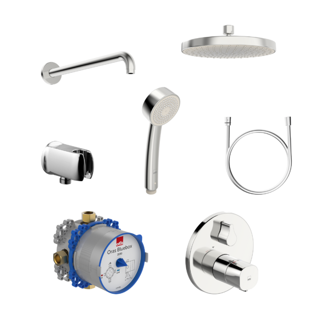 Potinkinė termostatinė du&scaron;o sistema BLUEBOX su 200mm lietaus galva (2080 2088 232070 )