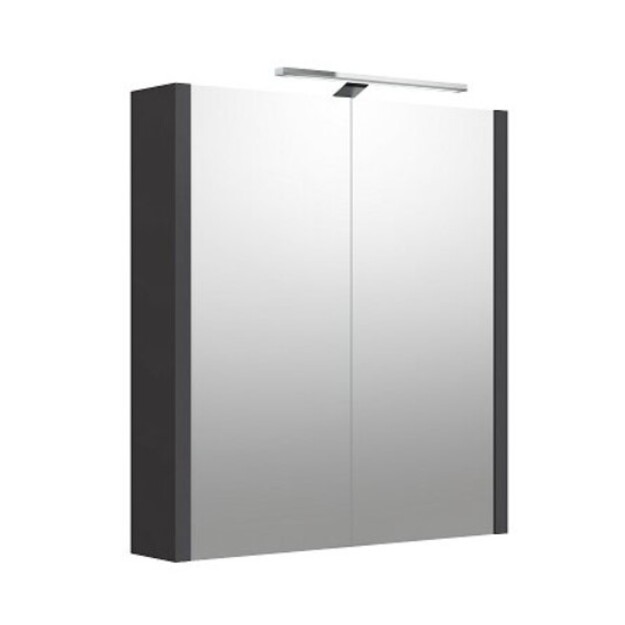 Veidrodinė spintelė su ap&scaron;vietimu LED, IP44, URBAN pilka matinė, 60 cm