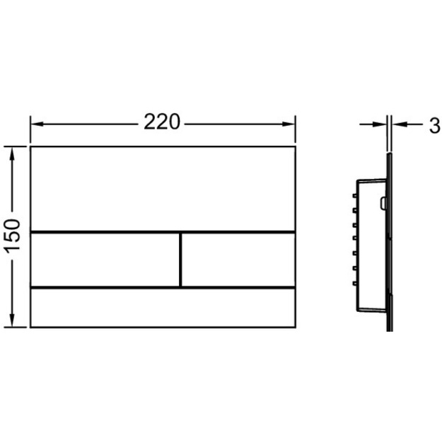 TECEsquare II nuleidimo mygtukas metalinis juodas, matinis