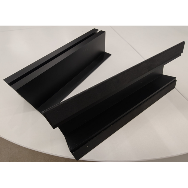 Minirail trapecinei stogo dangai su EPDM juosta (h - 6 cm  l - 26,5 cm) JUODAS